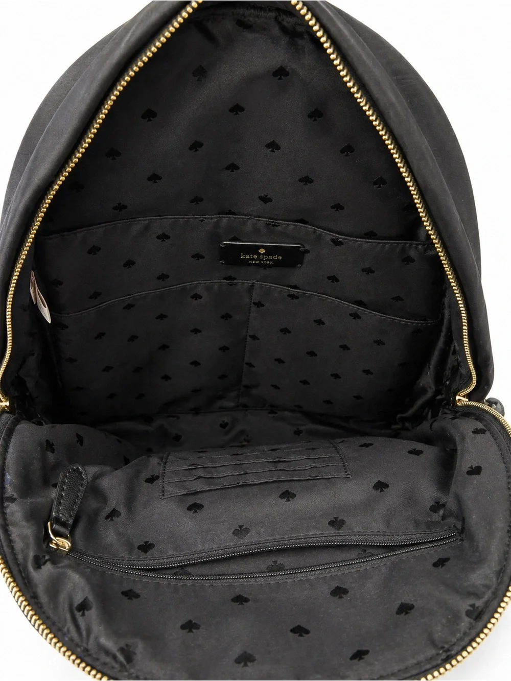 kate spade black nylon backpack with matching black wallet and gold hardware - Picture 7 of 11